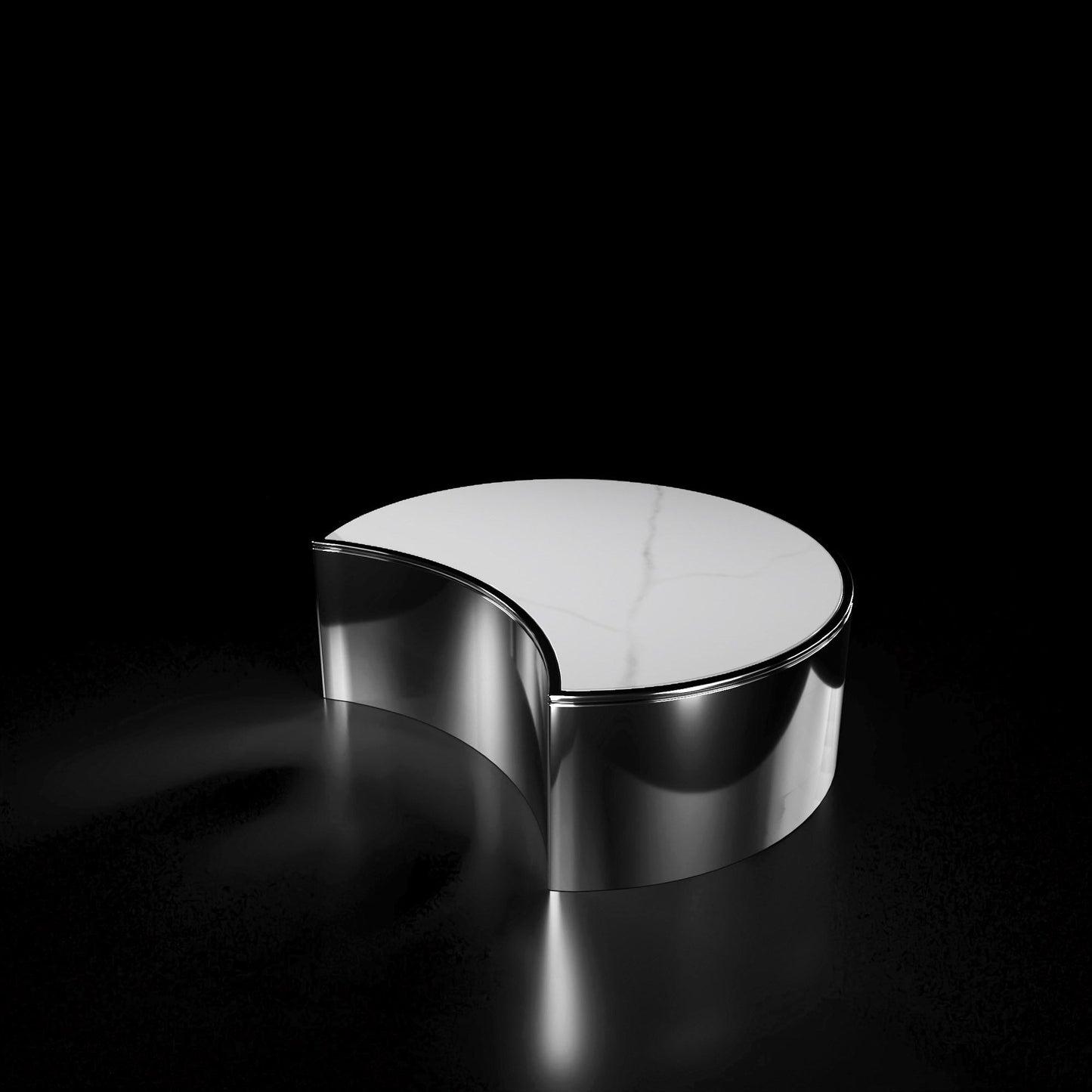 Bottini Medium Coffee Round Table Smoked Black And White Top