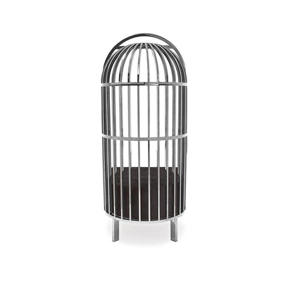 Cage Black Arm Chair with Sleek Silver Frame