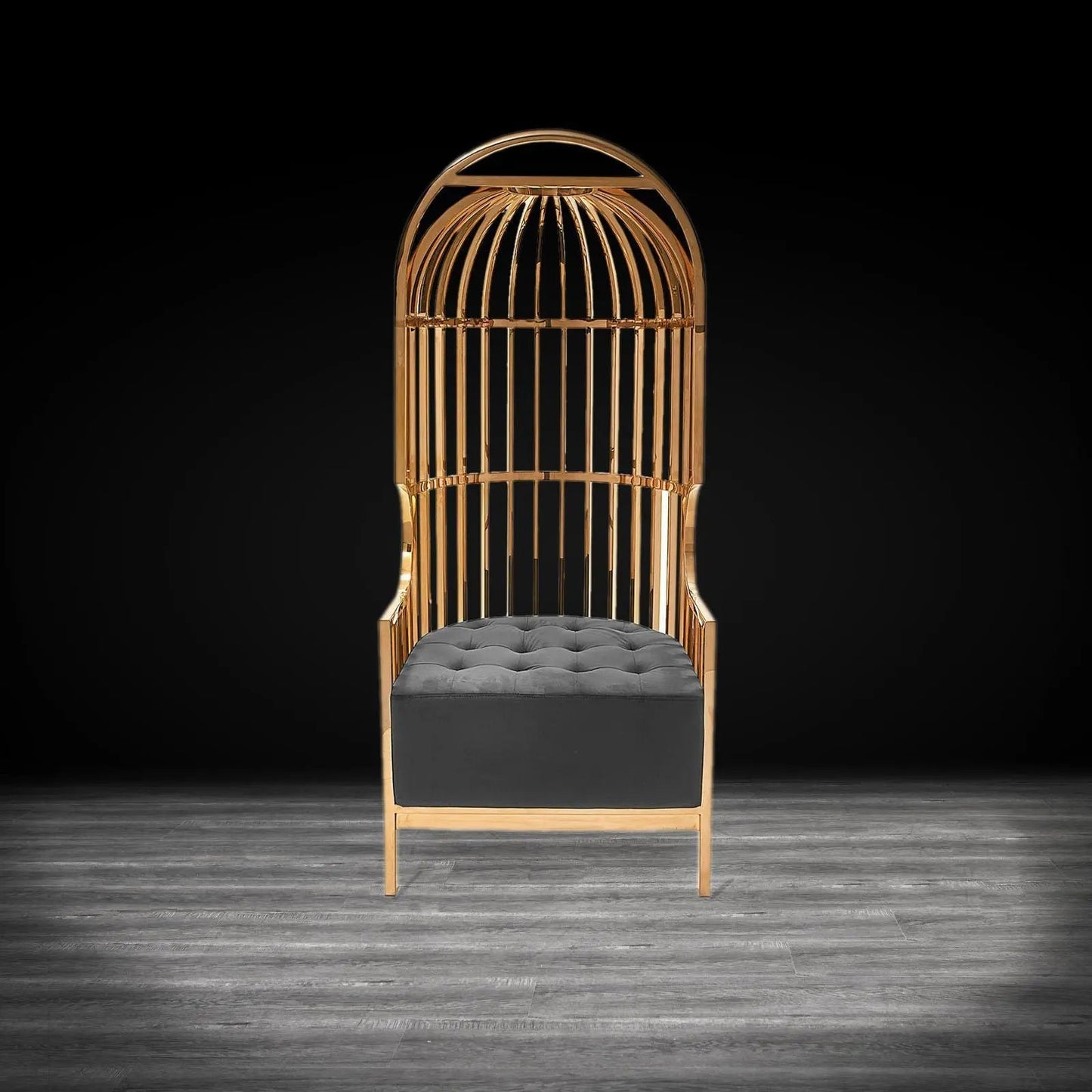 Cage Black Arm Chair | Titanium Gold Structure