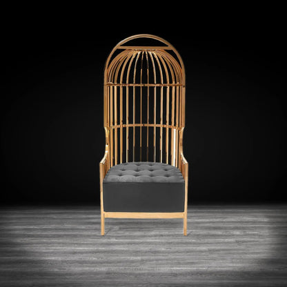 Cage Black Arm Chair | Titanium Gold Structure