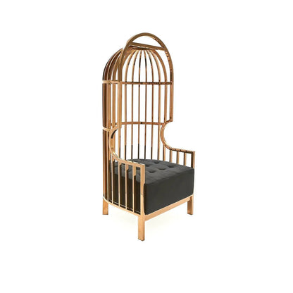 Cage Black Arm Chair | Titanium Gold Structure