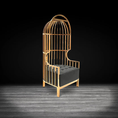 Cage Black Arm Chair | Titanium Gold Structure