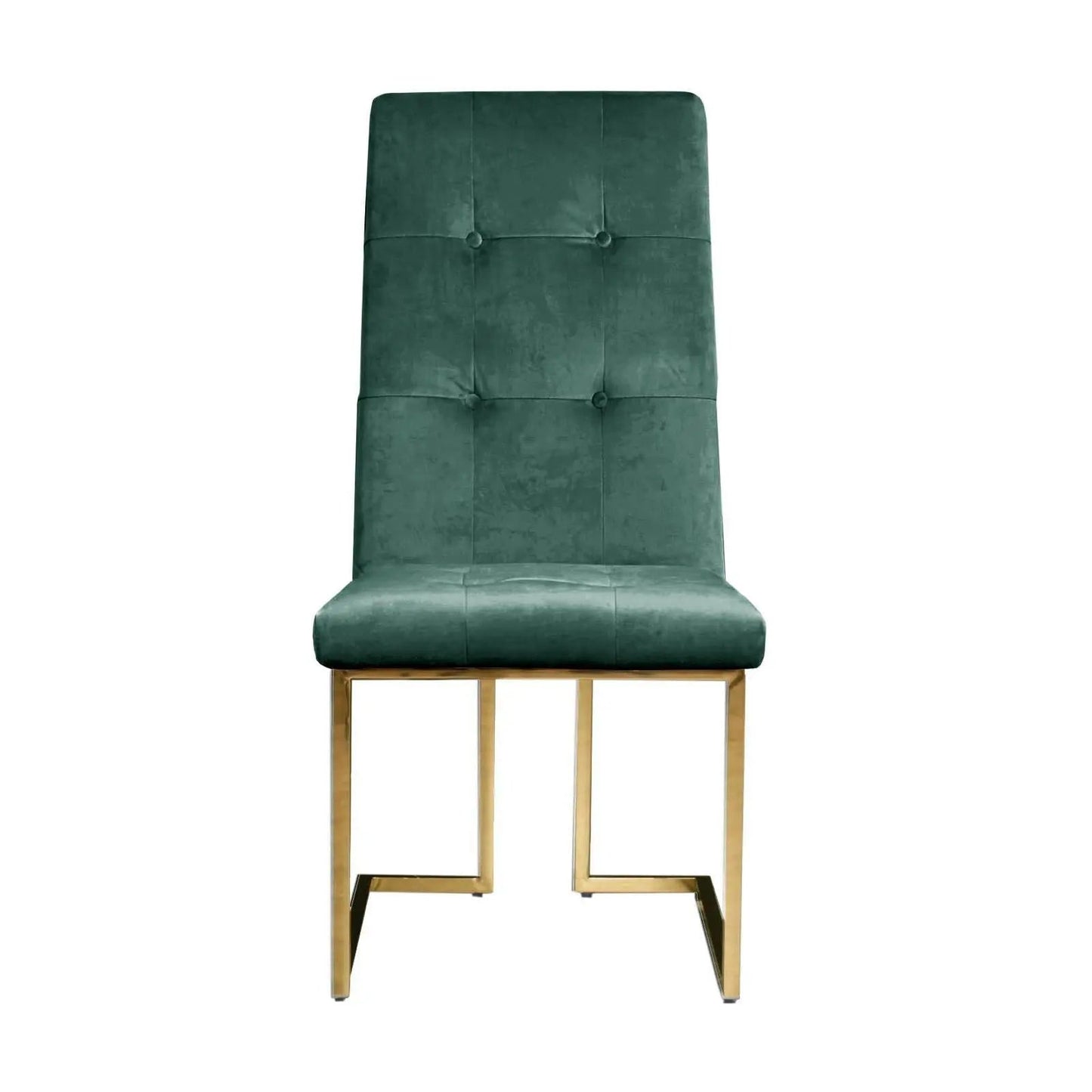 Cameron Dark Green Titanium Gold Polished Stainless Steel Base Dining Chair RG