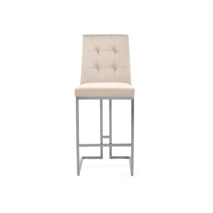Cameron Silver Beige Bar Stool