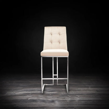 Cameron Bar Stool in Modern Silver