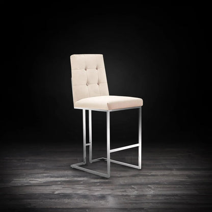 Cameron Bar Stool in Modern Silver