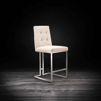 Cameron Counter Stool, Contemporary Silver