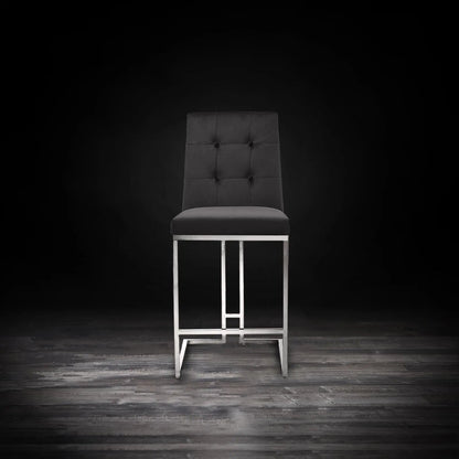 Cameron Counter Stool, Contemporary Silver