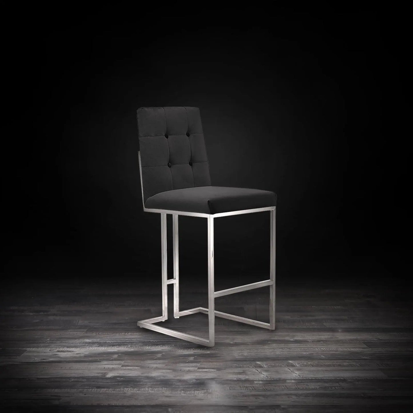 Cameron Bar Stool in Modern Silver