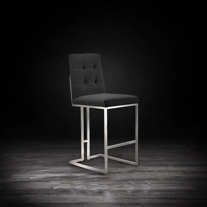 Cameron Bar Stool in Modern Silver