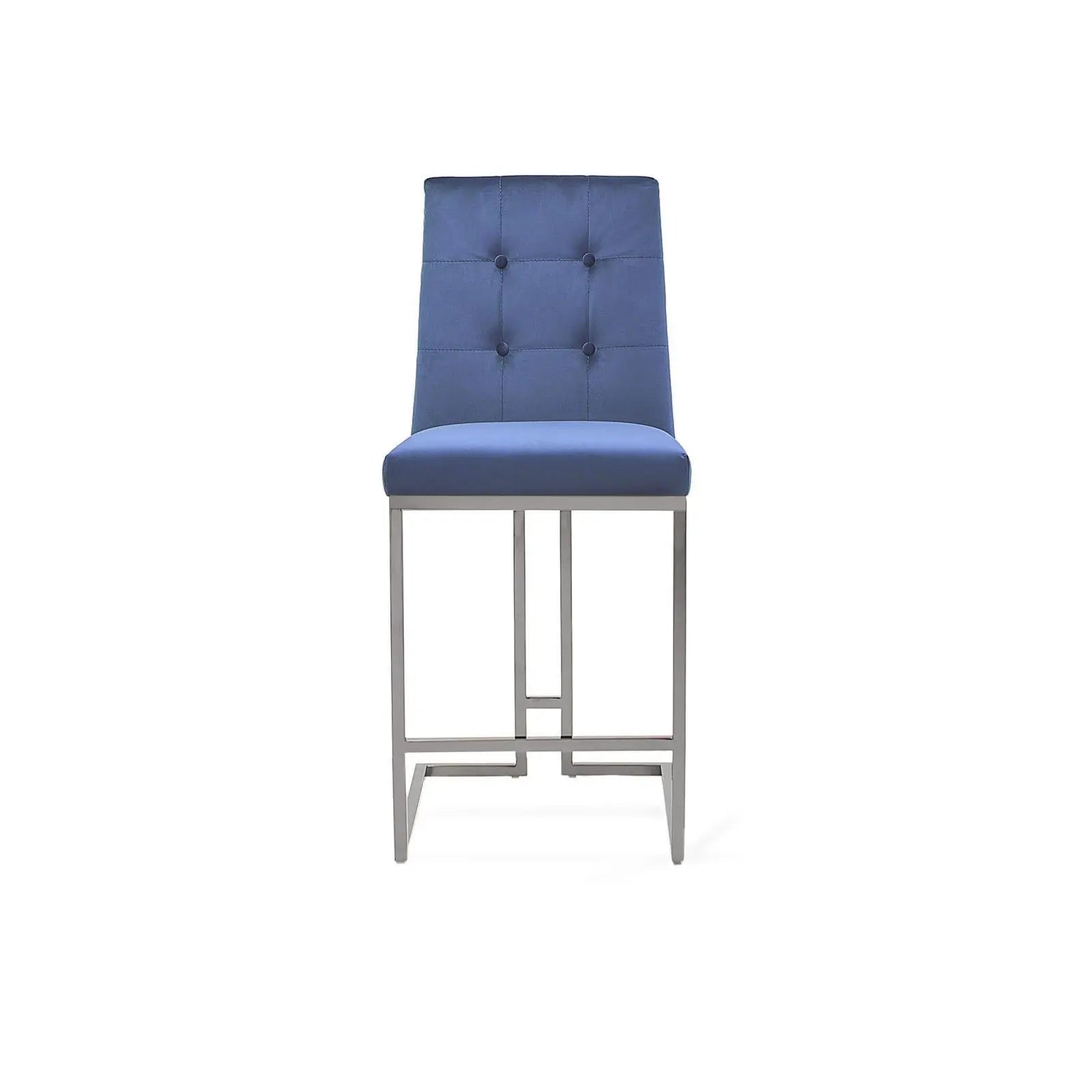 Cameron Silver Dark Blue Counter Bar Stool RG
