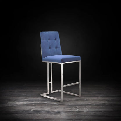 Cameron Bar Stool in Modern Silver