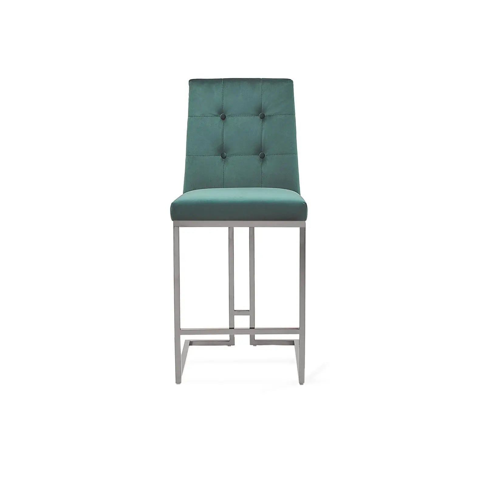 Cameron Silver Dark Green Counter Bar Stool RG