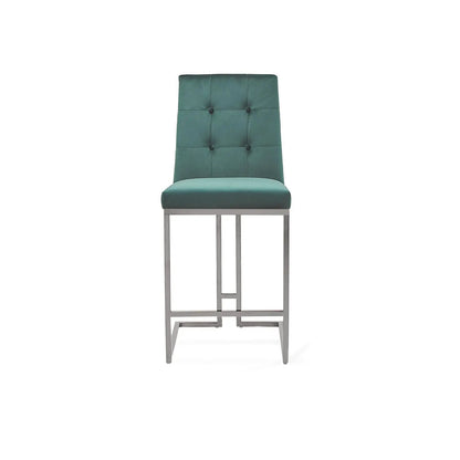 Cameron Silver Dark Green Counter Bar Stool RG