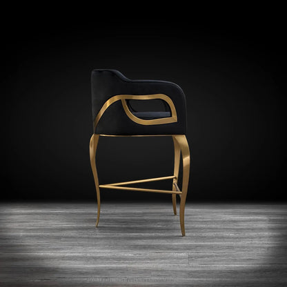 Caprice Counter Stool | Brushed Gold Elegance
