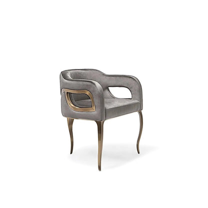Caprice Brushed Titanium Gold Dining Chair