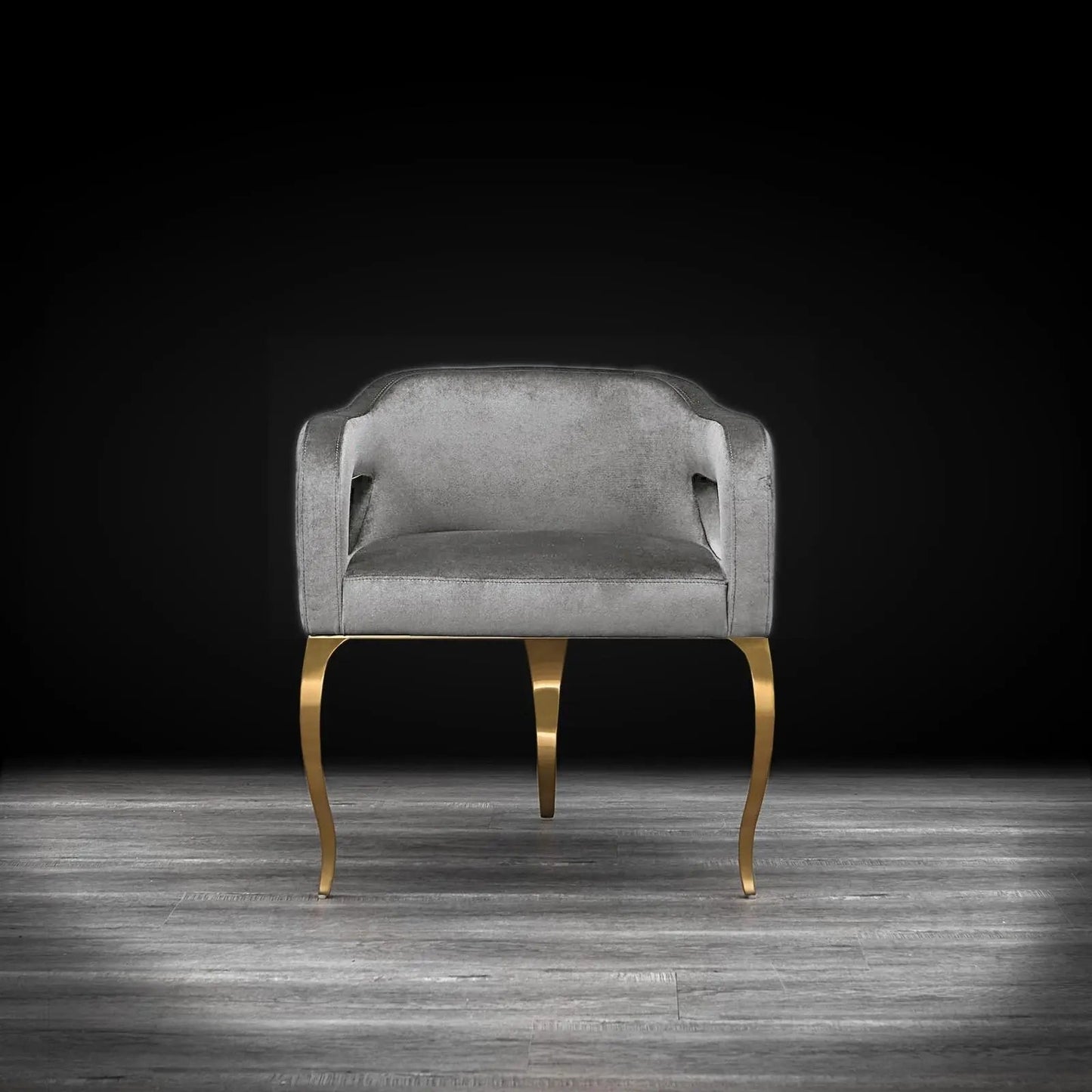 Caprice Brushed Titanium Gold Dining Chair