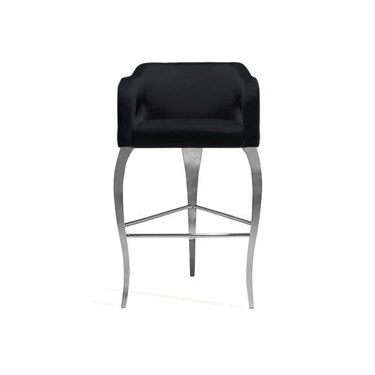 Caprice Silver Black Bar Stool