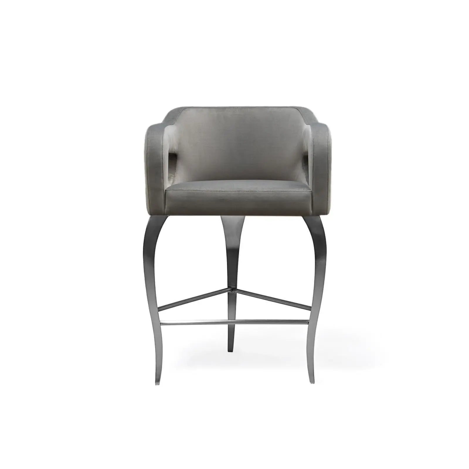 Caprice Silver Counter Gray Modern Bar Stool