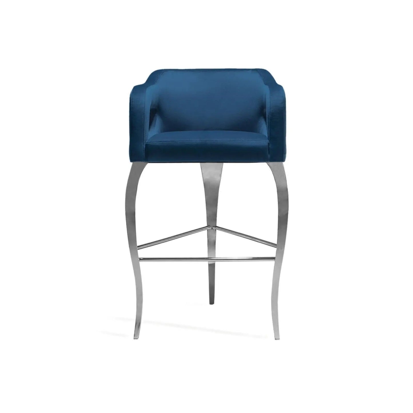 Caprice Silver Dark Blue Bar Stool