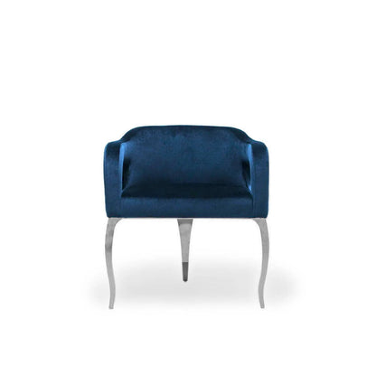 Caprice Silver Dark Blue Dining Chair