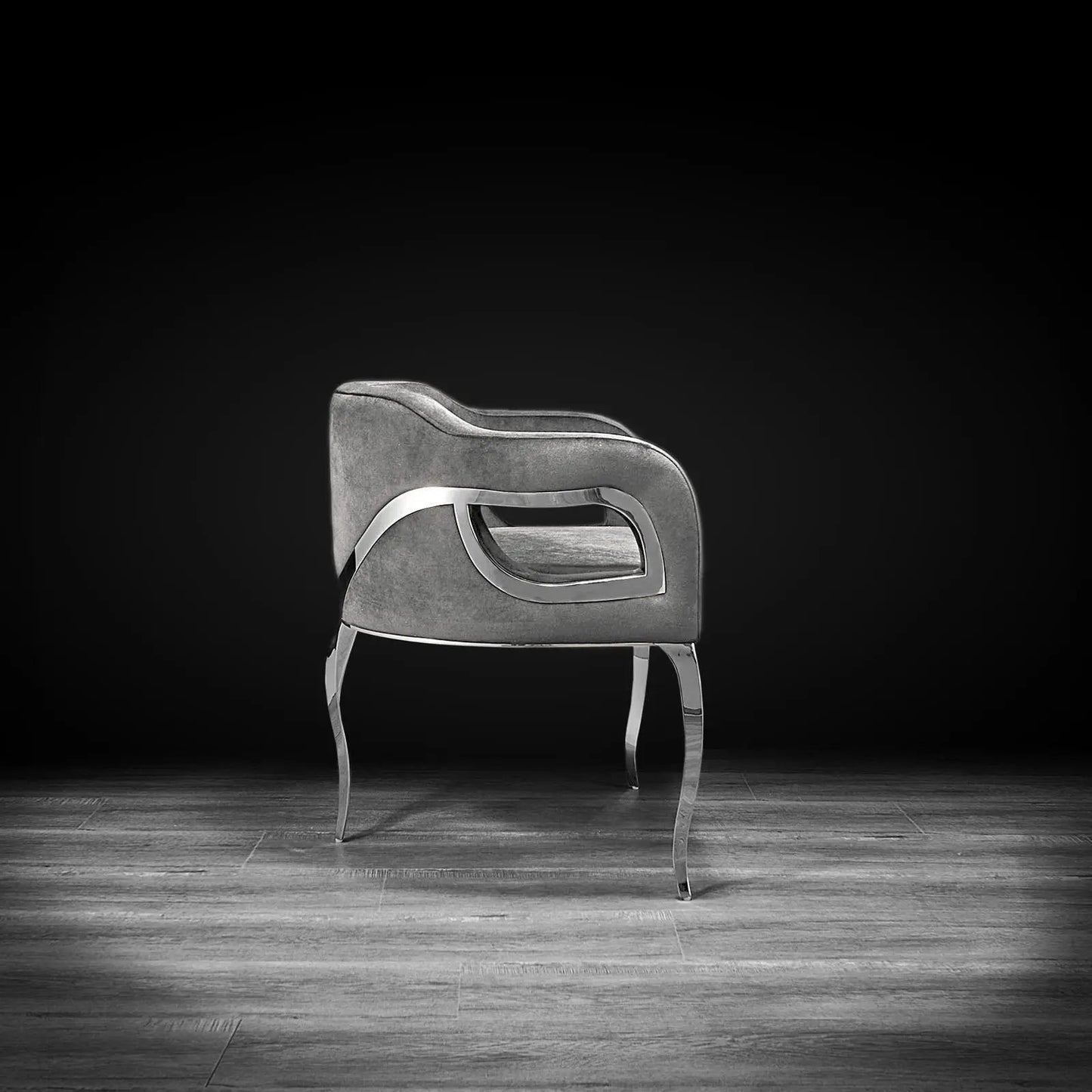 Caprice Polished Silver Dining Chair