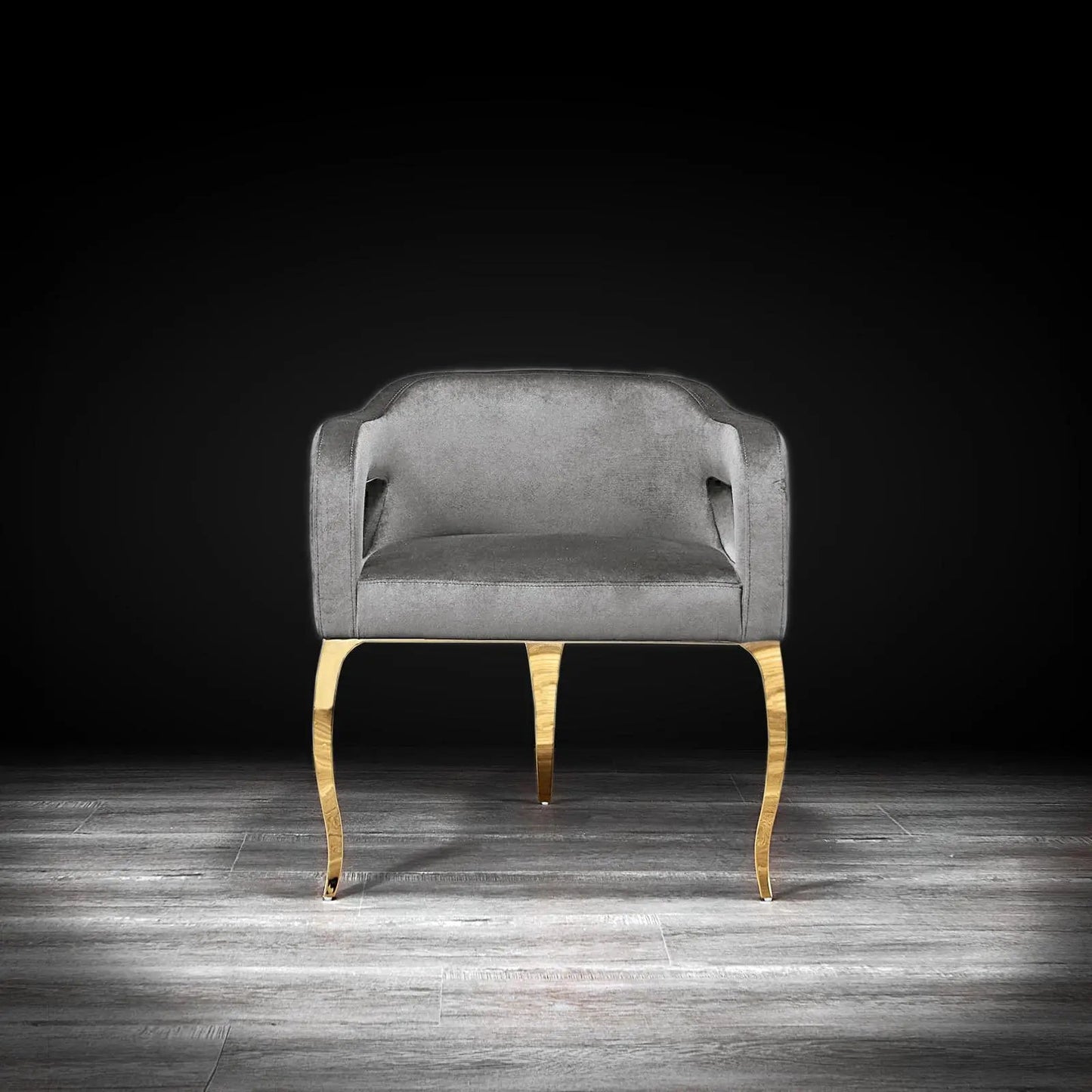 Caprice Titanium Gold Modern Dining Chair