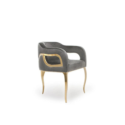 Caprice Titanium Gold Modern Dining Chair