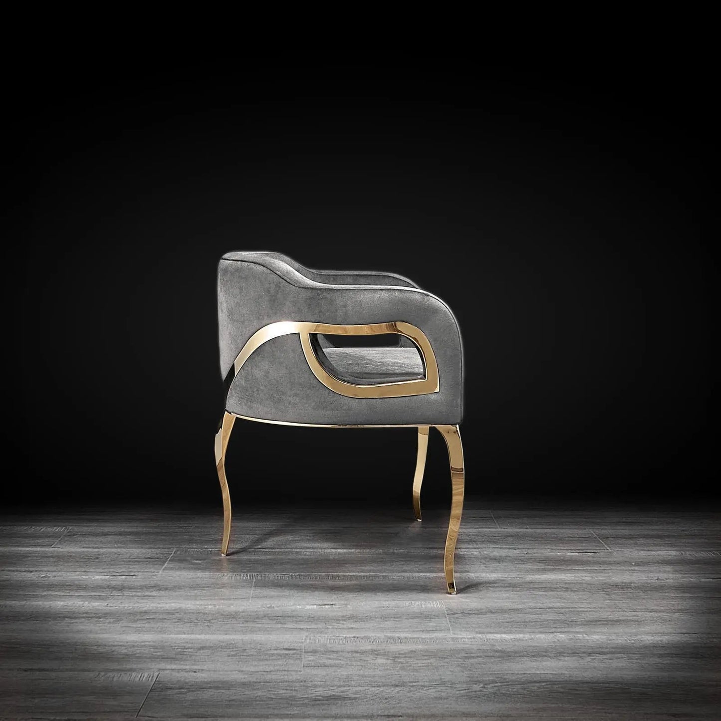 Caprice Titanium Gold Modern Dining Chair