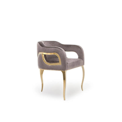 Caprice Titanium Gold Modern Dining Chair