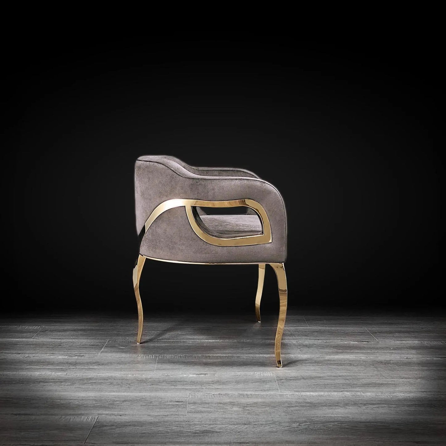 Caprice Titanium Gold Modern Dining Chair