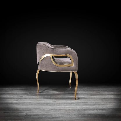 Caprice Titanium Gold Modern Dining Chair