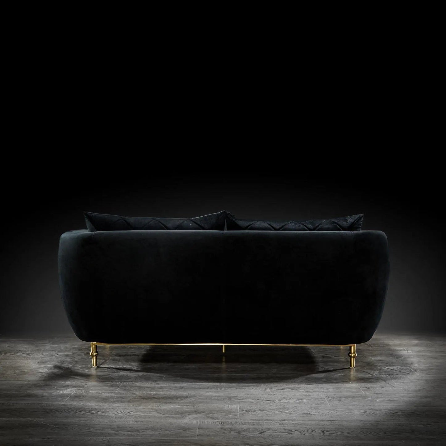 Cerchio Gold Sofa Set in Black