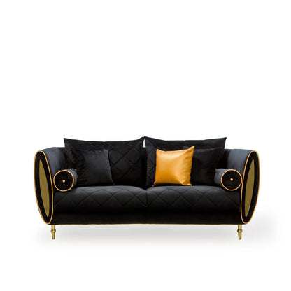 Cerchio Gold Black Luxury Sofa Set