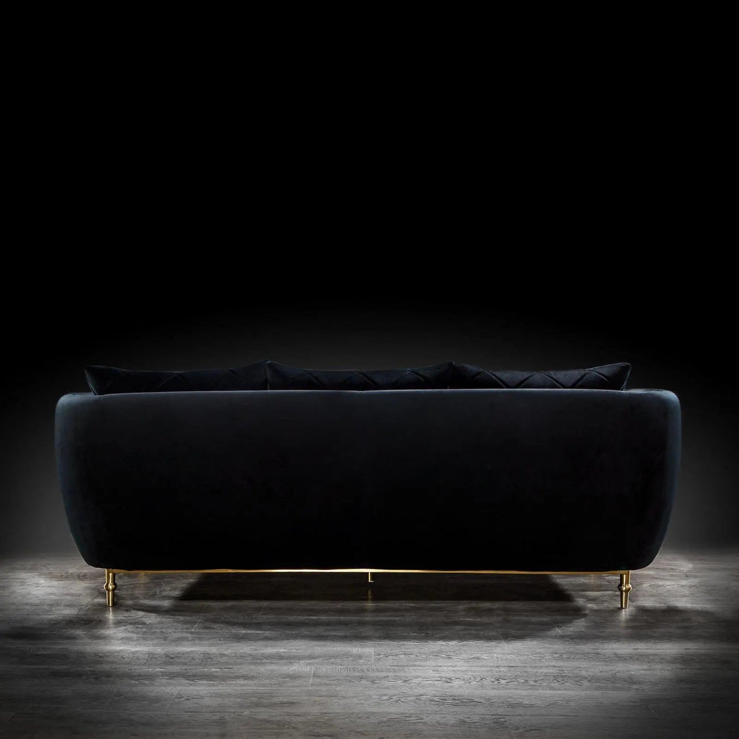 Cerchio Gold Sofa Set in Black