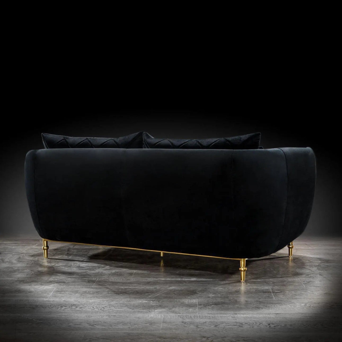 Cerchio Gold Sofa Set in Black