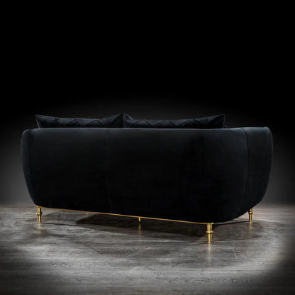 Cerchio Gold Sofa Set in Black
