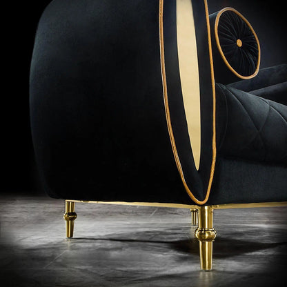 Cerchio Gold Sofa Set in Black