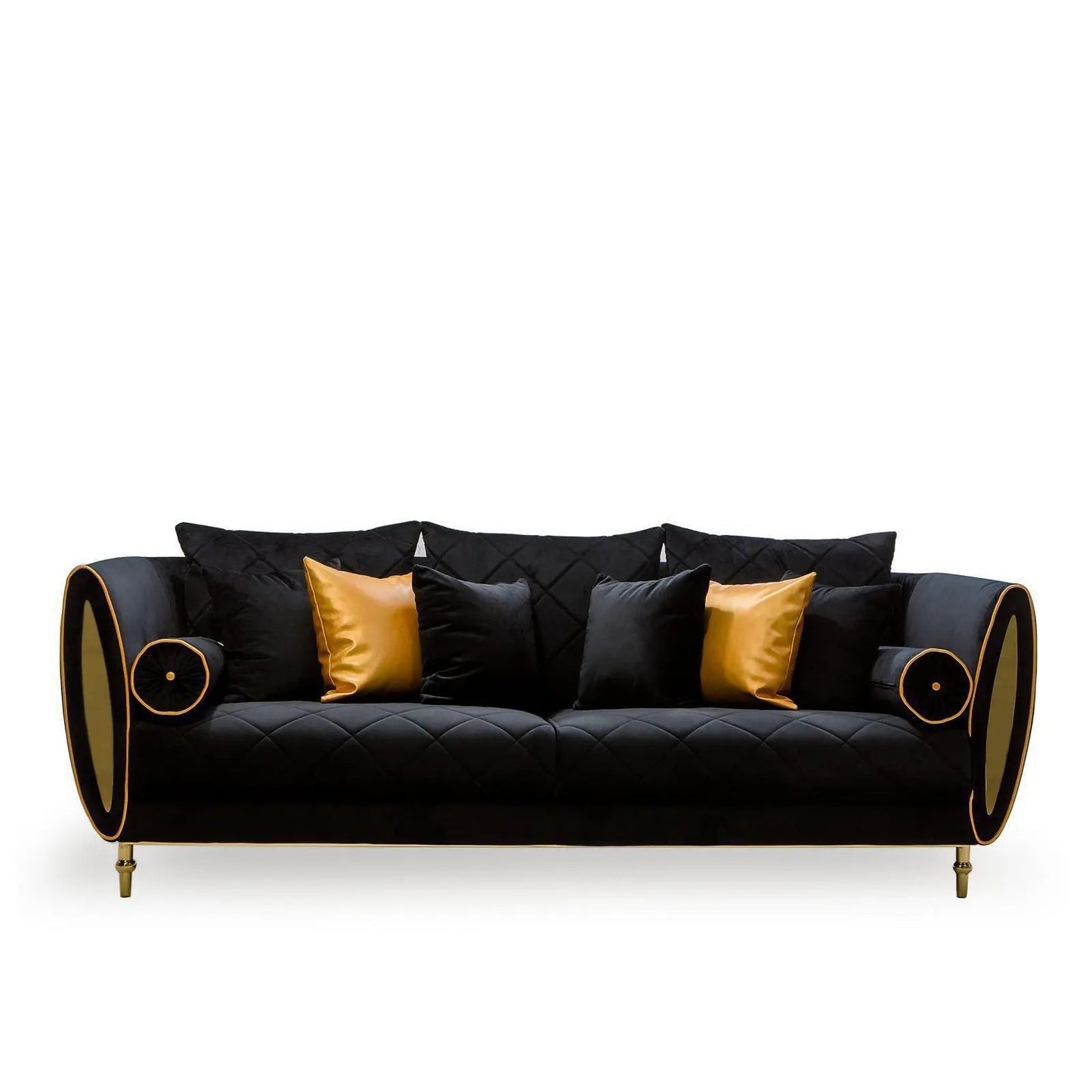Cerchio Gold Black Sofa Set