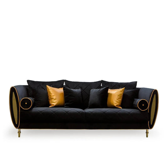 Cerchio Gold Black Sofa Set