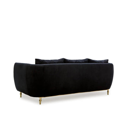 Cerchio Gold Sofa Set in Black