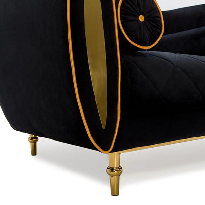 Cerchio Gold Sofa Set in Black