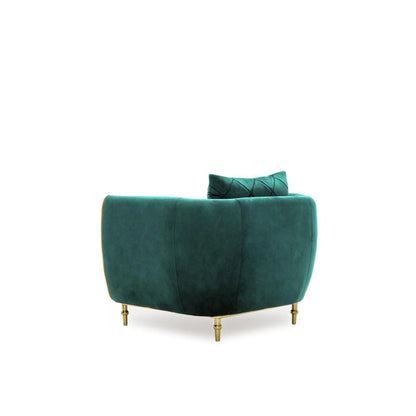 Cerchio Gold Sofa Set in Dark Green