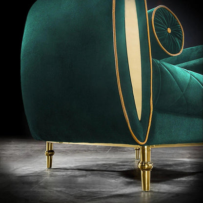Cerchio Gold Sofa Set in Dark Green