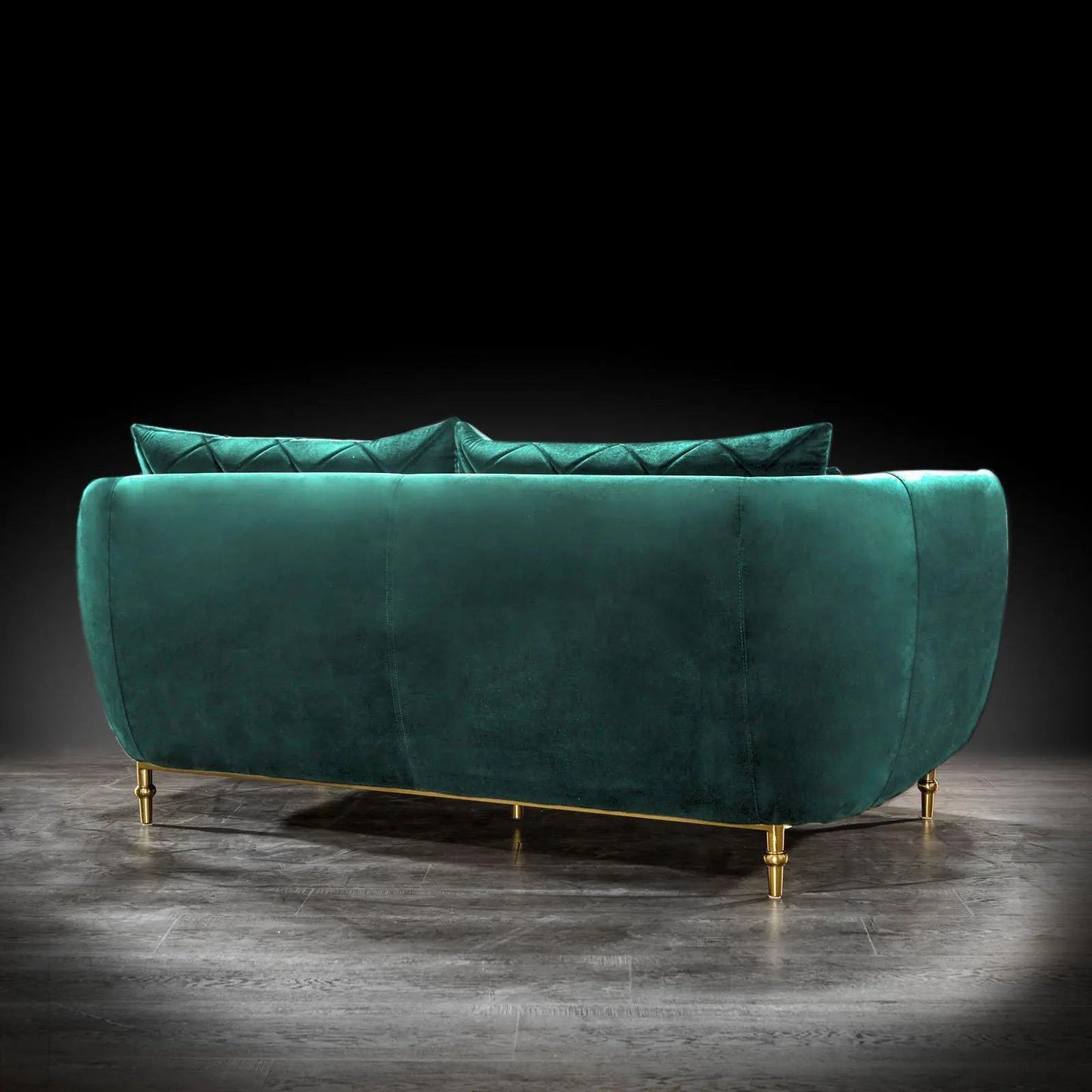 Cerchio Gold Sofa Set in Dark Green