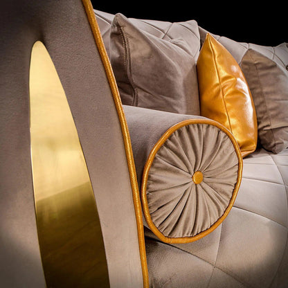 Cerchio Gold-Trim Sofa Set – Taupe