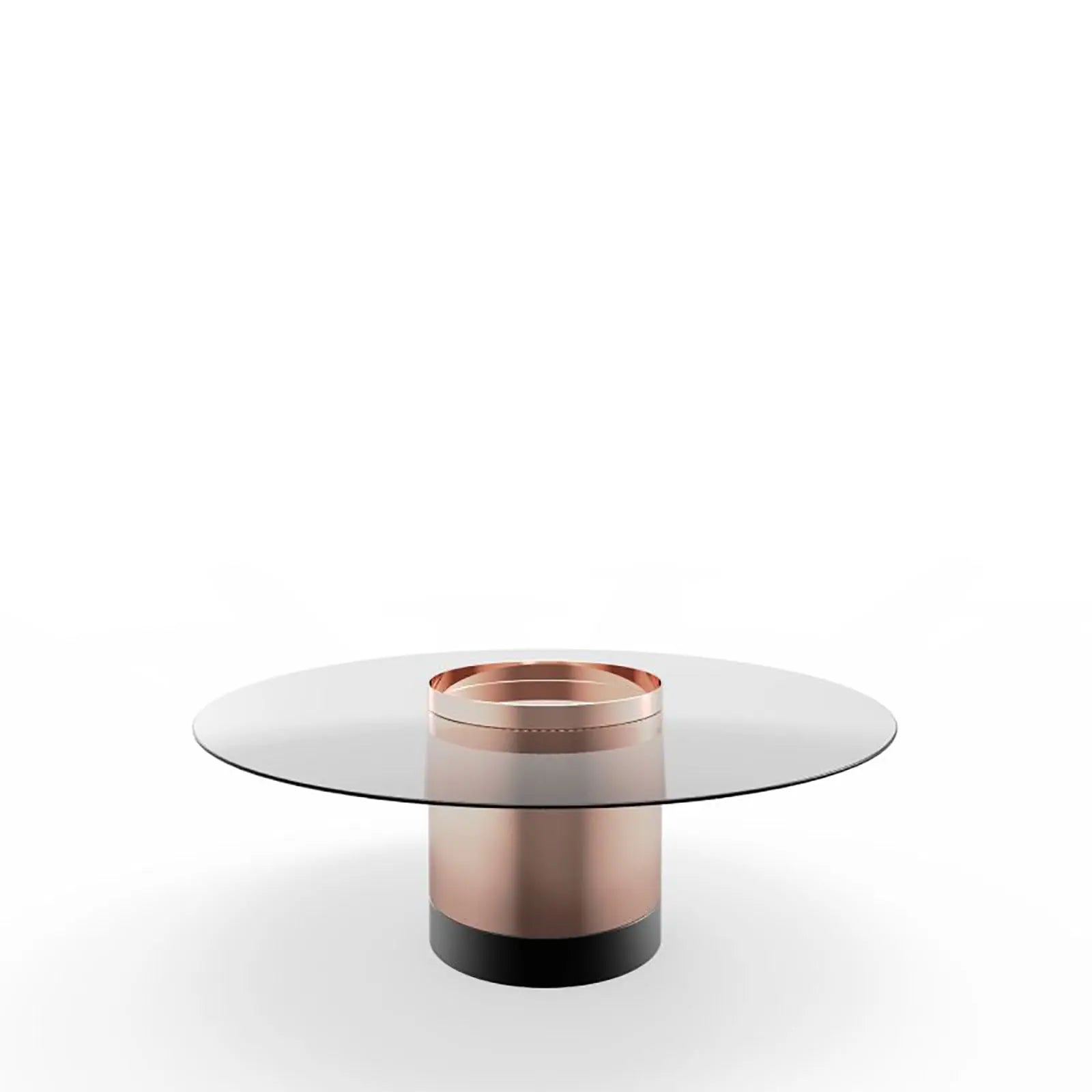 Cerchio Rose Gold Polished Stainless Steel Base Large Coffee Table