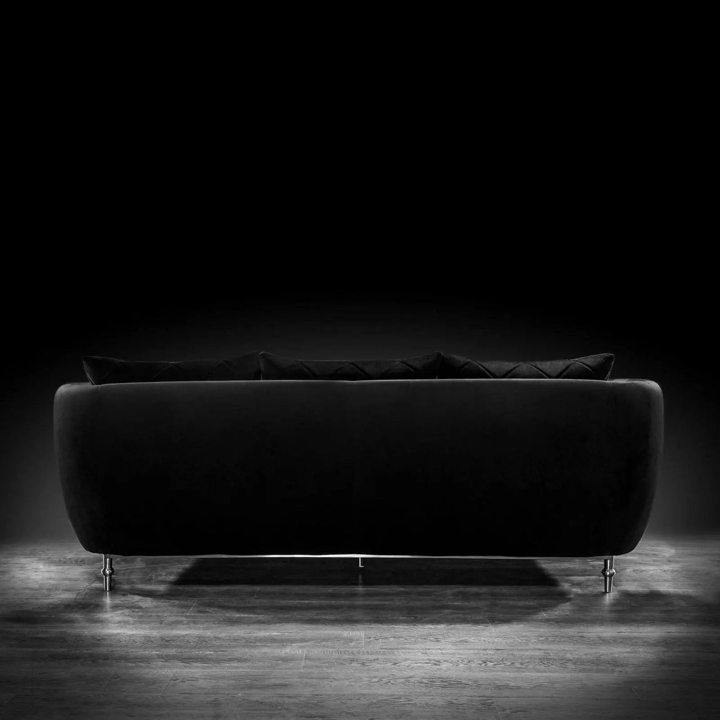 Cerchio Silver-Trim Sofa Set – Black