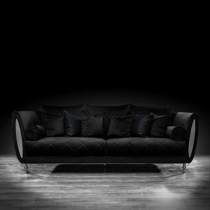 Cerchio Silver-Trim Sofa Set – Black