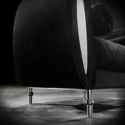 Cerchio Silver-Trim Sofa Set – Black